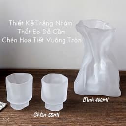 Bộ Bình Chén Thủy Tinh Nhám Mờ Dáng Xoắn Nghệ Thuật Đựng Trà Rượu Cao Cấp Sang Trọng (sansan) 5