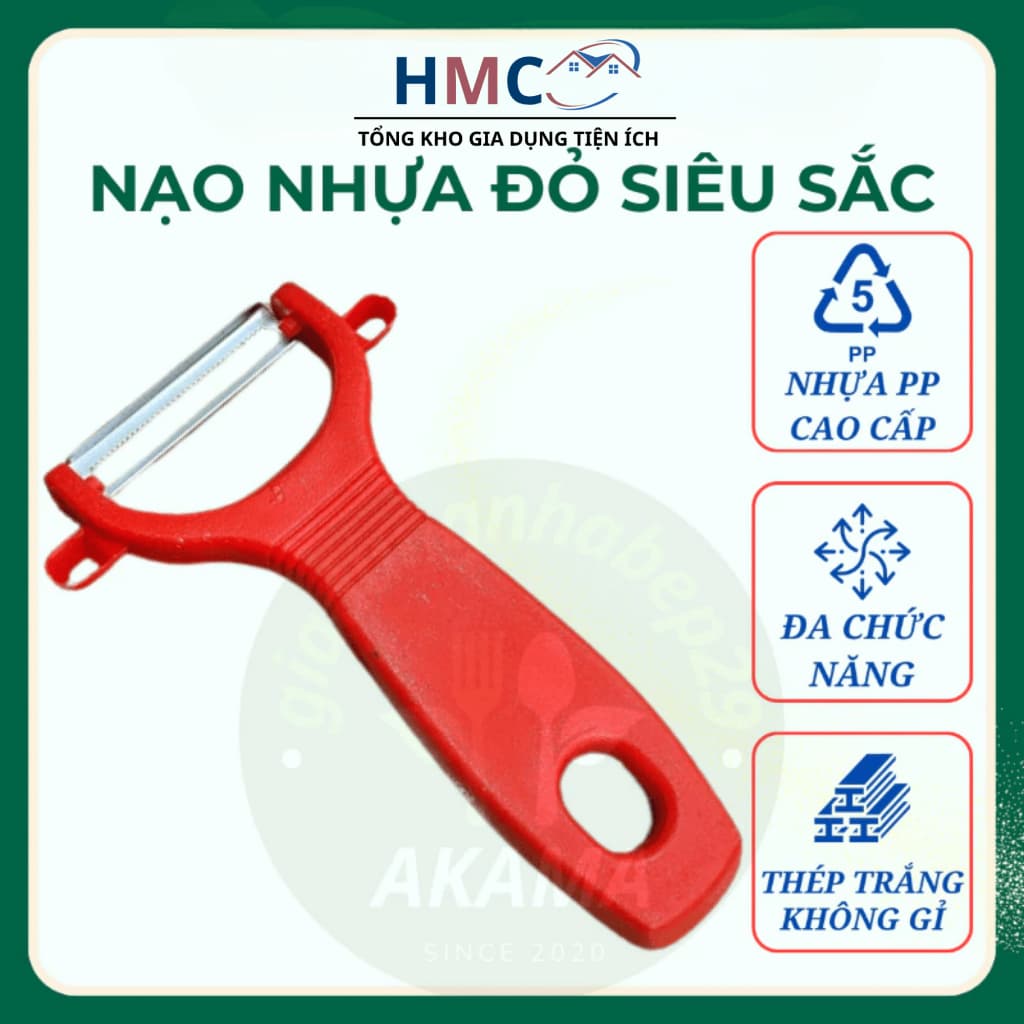 Nạo NHỰA ĐỎ Cầm Tay Tiện Lợi - Gọt Dưa, Gọt Hoa Quả Dễ Dàng cho Nhà Bếp