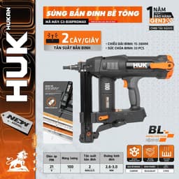 Thân Máy Bắn Đinh Bê Tông HUKAN G3-B38PROMAX, Bắn 2 Cây 1 Giây Lực 100J - Không Chổi Than - Chân M21 6