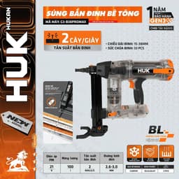 Thân Máy Bắn Đinh Bê Tông HUKAN G3-B38PROMAX, Bắn 2 Cây 1 Giây Lực 100J - Không Chổi Than - Chân M21 3