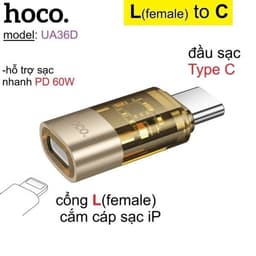 Đầu Chuyển Đổi Remax CB32-C-LF 30W Type-c ra (Li@ght@ning Cái) và UA36D C-L Trong Suốt. LMS 8