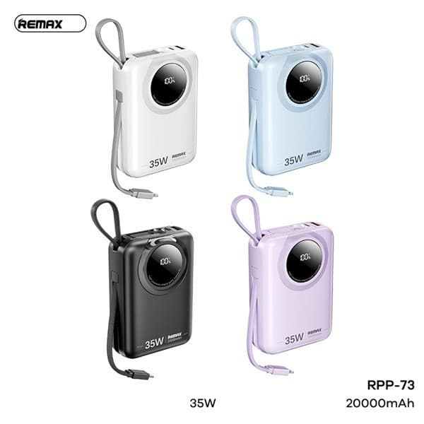 Pin sạc dự phòng sạc nhanh 35W Remax RPP-73 20.000mAh và 22.5W Remax FC-12 20.000mah