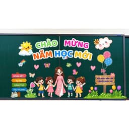 Sét trang trí bảng (Chào mừng phụ huynh học sinh, chào mừng năm học mới) chất liệu decal bóc dán chi tiết 2