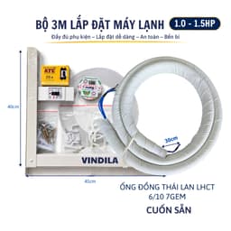 Có VAT - Bộ vật tư lắp máy lạnh điều hòa 1-1.5HP-  Ống đồng Thái Lan - Công ty TNHH Vindila 2