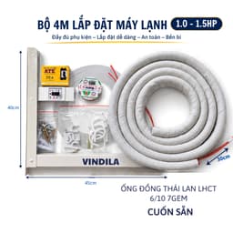 Có VAT - Bộ vật tư lắp máy lạnh điều hòa 1-1.5HP-  Ống đồng Thái Lan - Công ty TNHH Vindila 3