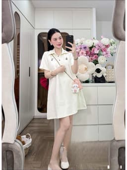 <Đầm Bầu Quynhanhhouse> (NH CLOTHING)Váy suông Váy xốp hình gấu M11903 Sm 3