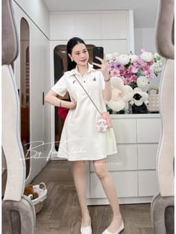 <Đầm Bầu Quynhanhhouse> (NH CLOTHING)Váy suông Váy xốp hình gấu M11903 Sm 5