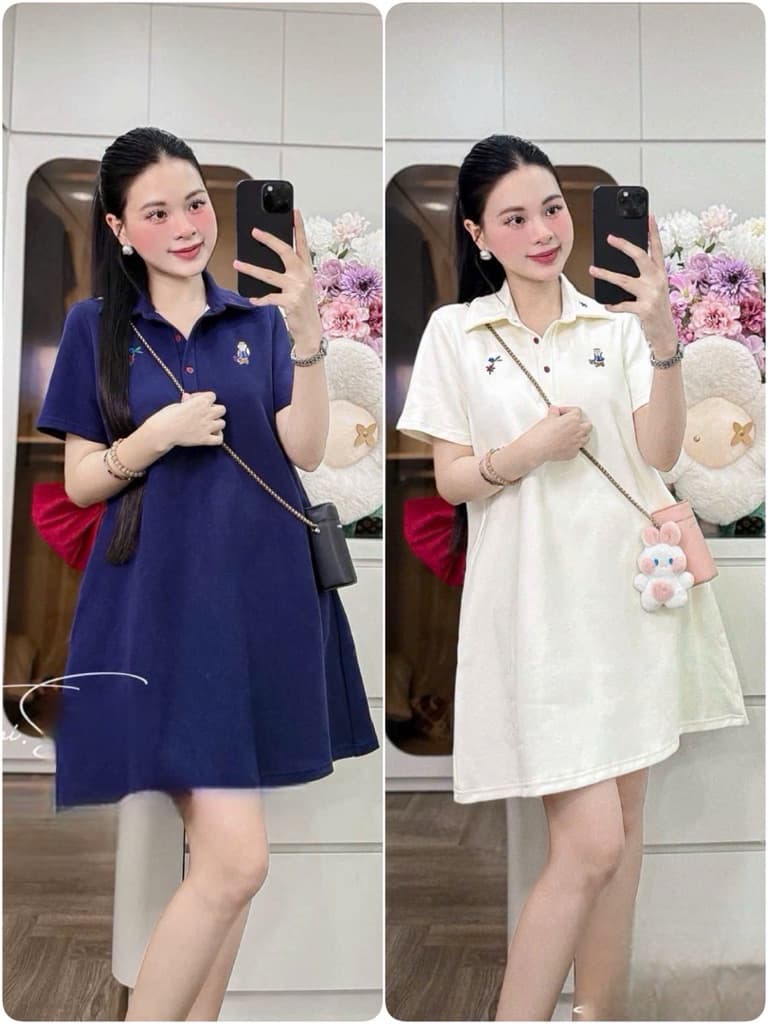 <Đầm Bầu Quynhanhhouse> (NH CLOTHING)Váy suông Váy xốp hình gấu M11903 Sm