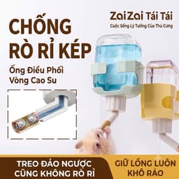 ZAIZAI Bình nước vòi bi kép chống rò rỉ nam châm gắn lồng chuồng hamster 2