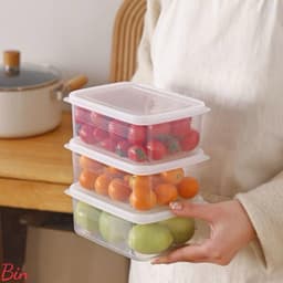 Set 6 Hộp Bảo Quản Thực Phẩm Tủ Lạnh Dung Tích 1200ml Nhựa PP Nguyên Sinh Chịu Nhiệt(abin) 6