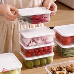 Set 6 Hộp Bảo Quản Thực Phẩm Tủ Lạnh Dung Tích 1200ml Nhựa PP Nguyên Sinh Chịu Nhiệt(abin) 8