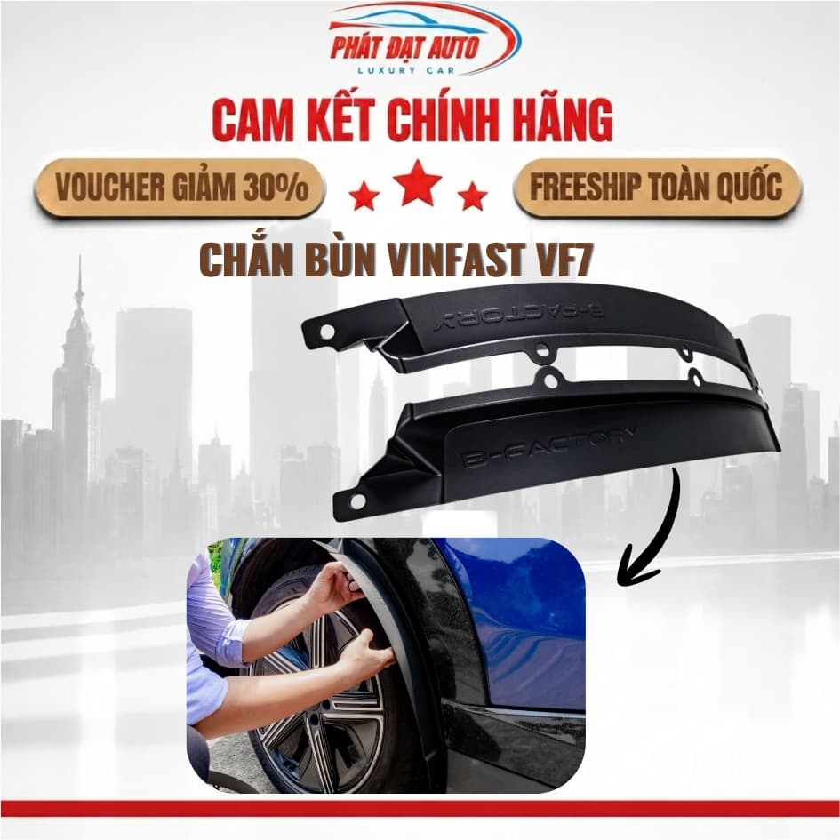 Chắn Bùn Hốc Cửa Sau VinFast VF7 (B-Factory), Ốp Nhựa ABS Bảo Vệ Bệ Cửa VF7 Có Ship Hỏa Tốc