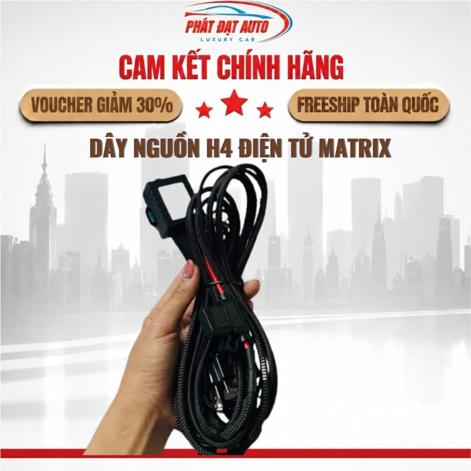 Dây Nguồn H4 Điện Tử Matrix Light | Relay Khiển Cả Âm Dương (12V-24V) | Hàng Chuẩn