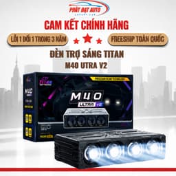 Đèn trợ sáng titan M40 Ultra V2 trợ sáng 4 mắt công suất 80W cho ôtô công nghệ Dual Cup và Dual Direct Beam Giá 1 Đôi 1