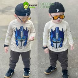 [10-29KG] Bộ Dài Tay Cho Bé Trai KIMCHIBABY Vải Cotton Cao Cấp 190gsm Họa Tiết Siêu Anh Hùng, Đồ Bộ Cho Bé Mặc Nhà KD606 1