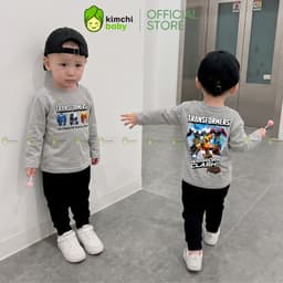 [10-29KG] Bộ Dài Tay Cho Bé Trai KIMCHIBABY Vải Cotton Cao Cấp 190gsm Họa Tiết Siêu Anh Hùng, Đồ Bộ Cho Bé Mặc Nhà KD606 8