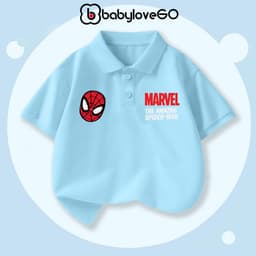 Áo polo bé trai BabyloveGO áo siêu nhân cổ bẻ cho bé chất liệu mềm mịn thoáng mát 2