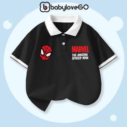 Áo polo bé trai BabyloveGO áo siêu nhân cổ bẻ cho bé chất liệu mềm mịn thoáng mát 6