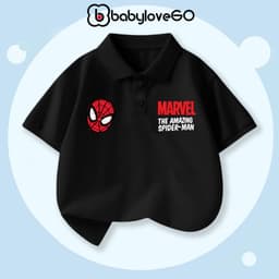 Áo polo bé trai BabyloveGO áo siêu nhân cổ bẻ cho bé chất liệu mềm mịn thoáng mát 5