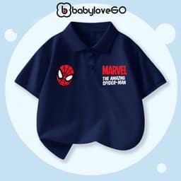 Áo polo bé trai BabyloveGO áo siêu nhân cổ bẻ cho bé chất liệu mềm mịn thoáng mát 4