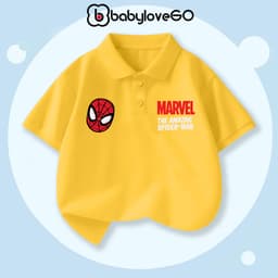 Áo polo bé trai BabyloveGO áo siêu nhân cổ bẻ cho bé chất liệu mềm mịn thoáng mát 3