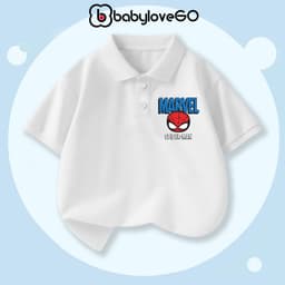 Áo polo bé trai BabyloveGO áo siêu nhân cổ bẻ cho bé chất liệu mềm mịn thoáng mát 8