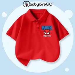 Áo polo bé trai BabyloveGO áo siêu nhân cổ bẻ cho bé chất liệu mềm mịn thoáng mát 9
