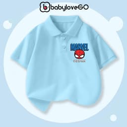 Áo polo bé trai BabyloveGO áo siêu nhân cổ bẻ cho bé chất liệu mềm mịn thoáng mát 7
