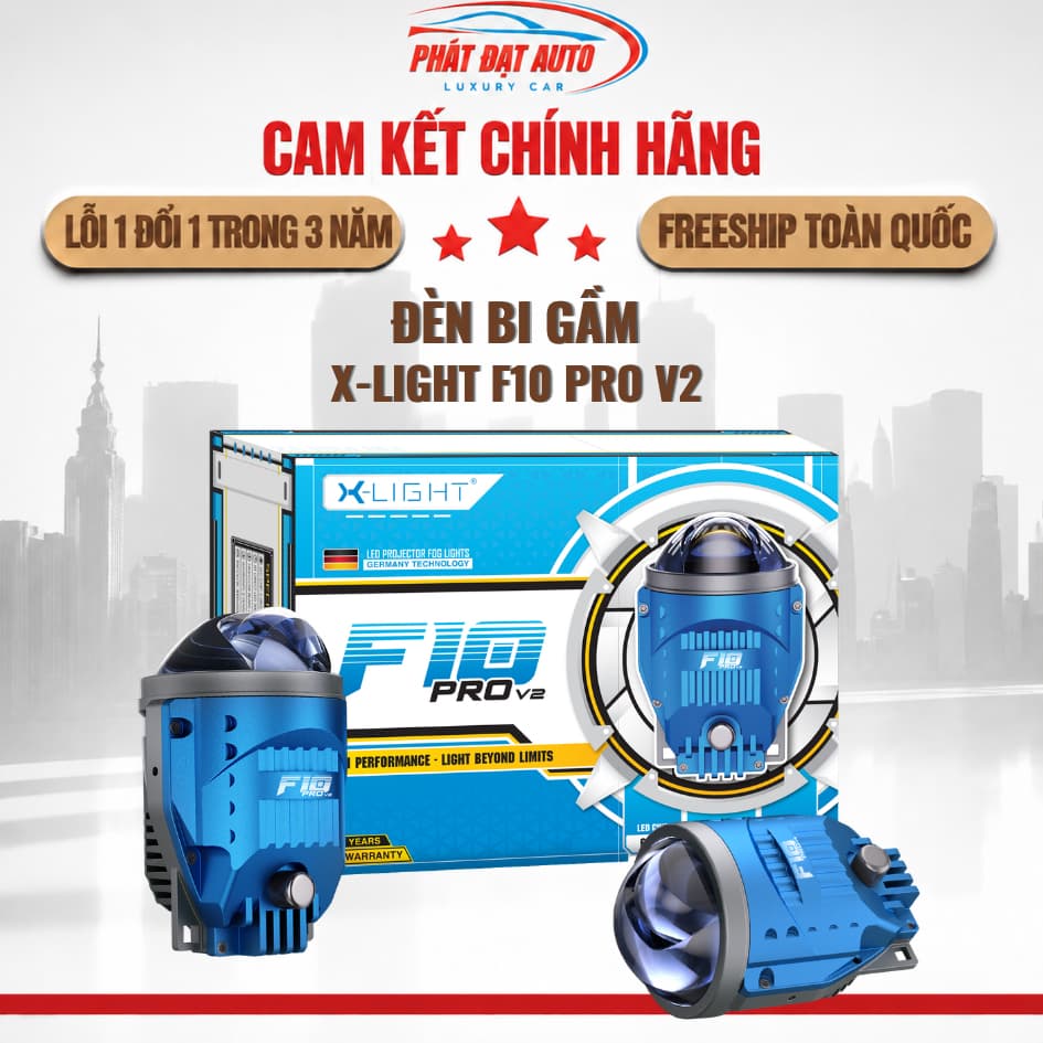 Bi Gầm X-Light F10 Pro V2 chính hãng, bản nâng cấp 2026 , chip Osram 65W, ánh sáng 5500K lỗi 1 đổi 1 trong vòng 2 năm