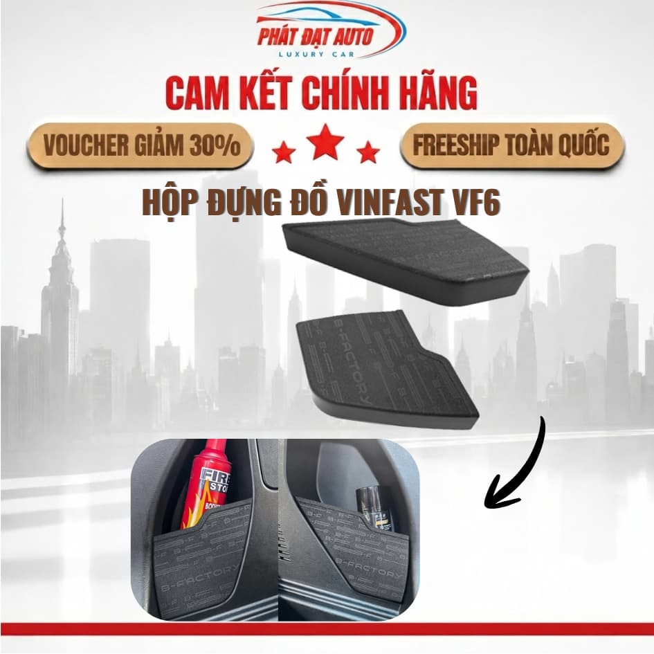 Khay Đựng Đồ Hốc Cốp Sau VinFast VF6 (B-Factory) Hộp Để Đồ 2 Bên Cốp Xe VF6 Nhựa ABS Vân Nhám Có Ship Hỏa Tốc