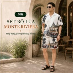Set Bộ lụa Nam Monte Riviera MKCLEVER chất lụa mịn mát, co giãn tốt, form dáng thoải mái, trẻ trung 8