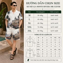 Set Bộ lụa Nam Monte Riviera MKCLEVER chất lụa mịn mát, co giãn tốt, form dáng thoải mái, trẻ trung 2