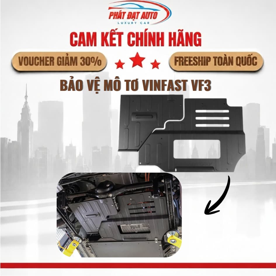 Tấm Bảo Vệ Mô Tơ VinFast VF3 (B-Factory), Ốp Bảo Vệ Gầm Xe VF3 Nhựa ABS (Không Khoan Đục) Ship Hỏa Tốc Quanh Hà Nội