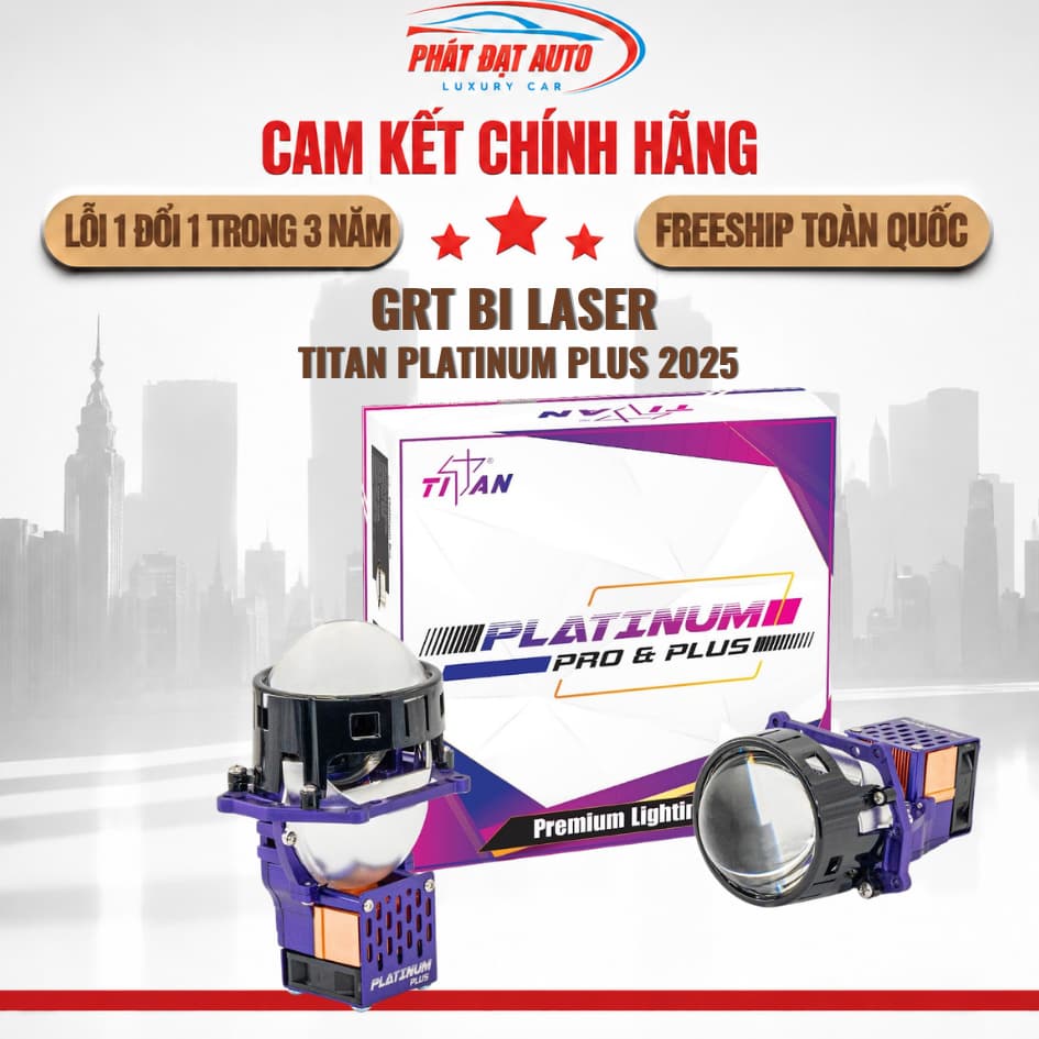 Bi Laser Titan Platinum Plus 2025 (Cos 80W/Pha 90W) tích hợp Laser Cos Pha, nhiệt màu 5000K