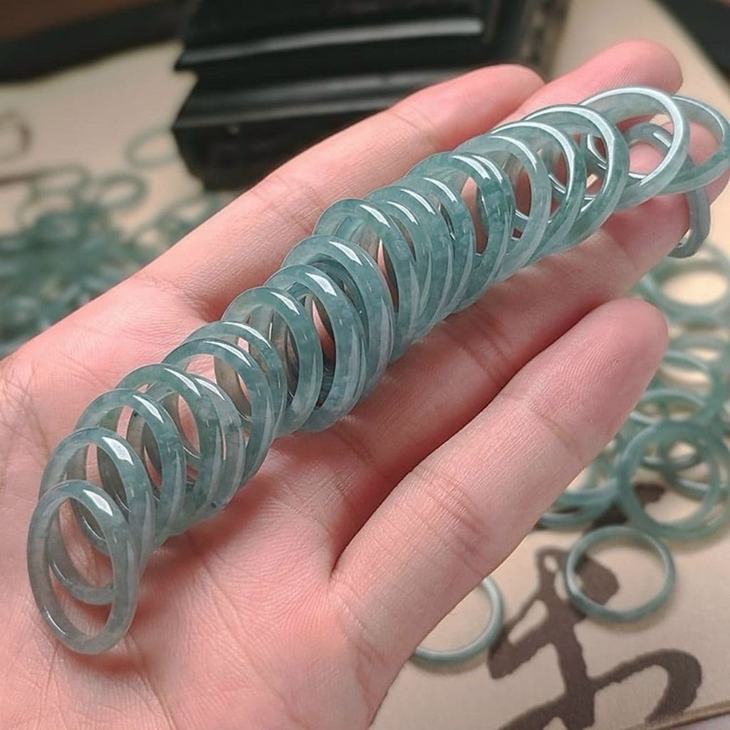Nhẫn Lam Ngoc Sdep VIP Jadite 5A Size 16-20mm Hàng Kiểm Định mê mê