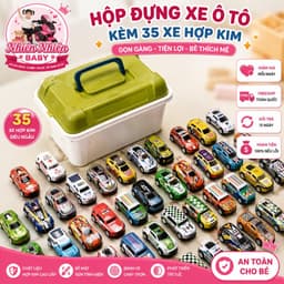 Thùng 30 Xe Ô Tô Đồ Chơi Hợp Kim  chạy  Đà Kèm Hộp Đựng Đồ Chơi Ô Tô Nhiều Màu Sắc Cho Bé 1