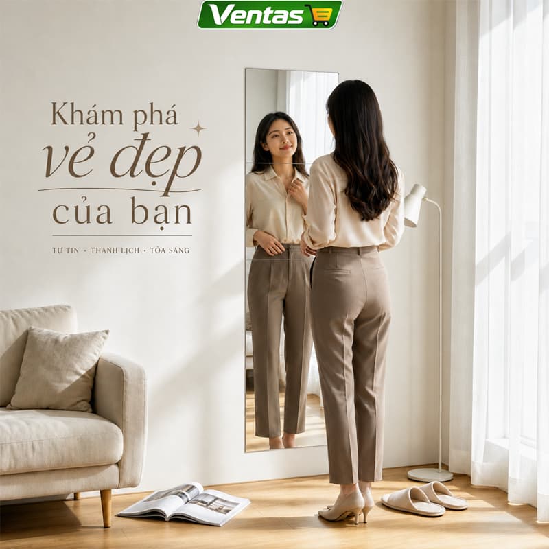 Ventas Gương dán tường acrylic 20cm 30cm 40cm Hình ảnh sắc nét Lắp đặt dễ dàng