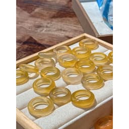 Nhẫn Chalcedony Bạch Hoàng Kim Size 16-17mm sdep xịn xò 5