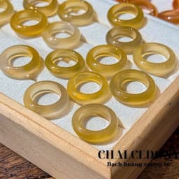 Nhẫn Chalcedony Bạch Hoàng Kim Size 16-17mm sdep xịn xò 3