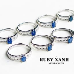 Nhẫn Khung Bac S925 Đính Viên Ru By Xanh Siêu VIP Hàng Kiểm Định 4