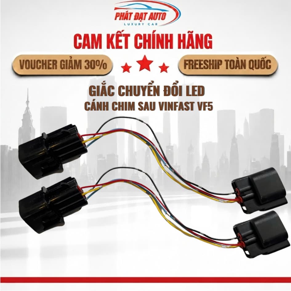 Giắc chuyển đổi Led cánh chim sau Vinfast VF5 - Cắm zin, độ đèn giữ zin nguồn chính