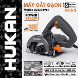 Máy Cắt Gạch HUKAN G2-MC6961 Công Suất 1450w, Đường Kính Lưỡi 110mm - Động Cơ Dây Đồng Cắt Mạnh Mẽ 1