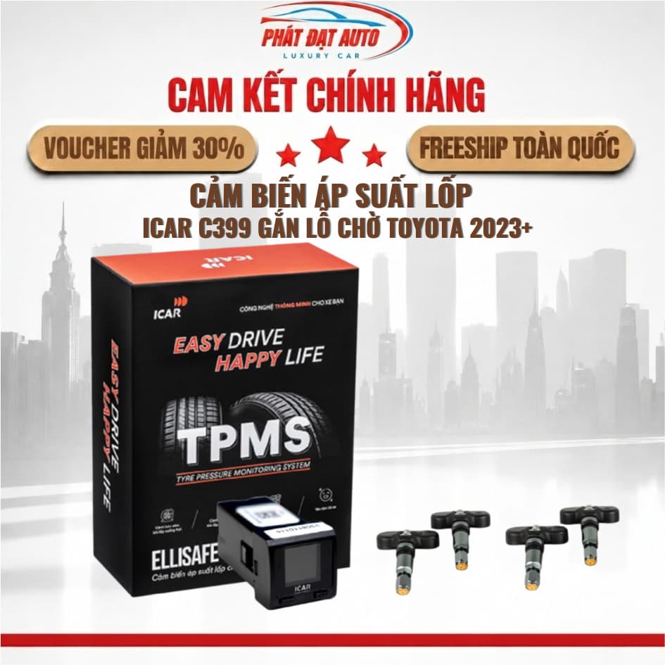 Cảm biến áp suất lốp iCar C399 gắn lỗ chờ Toyota 2023+ - LuxuryCars