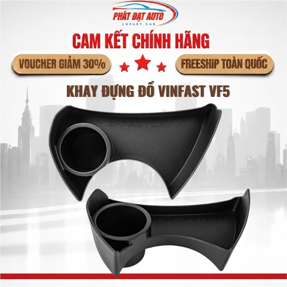 Khay Đựng Ly Đa Năng VF5  B-Factory, Hộp Để Đồ Hốc Để Ly Móc Treo Đồ Xe VinFast VF5