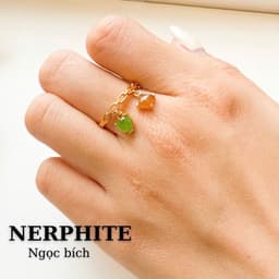 Nhẫn Khung Bac Si Vàg S925 Đính Viên Ngoc Bích + Hòa Điền Tu Nhiên Sdep vip 1