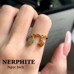 Nhẫn Khung Bac Si Vàg S925 Đính Viên Ngoc Bích + Hòa Điền Tu Nhiên Sdep vip 3