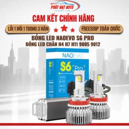 Bóng Led Naoevo S6 Pro X-Light 55W 6600LM 5800K tản nhiệt ống đồng (Chân H4 H7 H11 9005 9012) 1