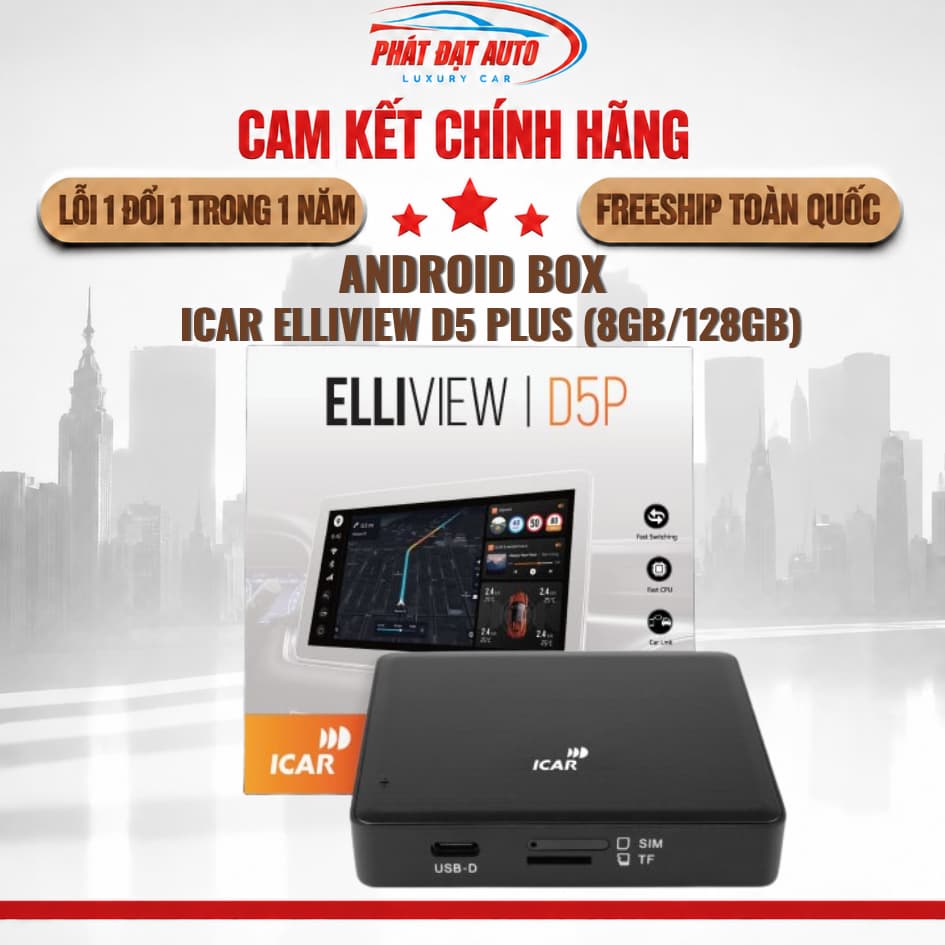 Android Box iCar Elliview D5 Plus (8GB/128GB) biến màn zin thành Android, cắm USB - LuxuryCars