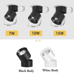 Đèn bơ ốp trần gập xoay 10w 3 chế độ/ màu hoàng hôn (vỏ trắng/ Đen). LMS 4