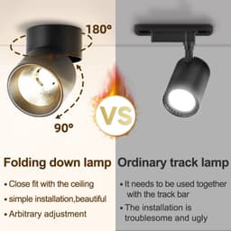 Đèn bơ ốp trần gập xoay 10w 3 chế độ/ màu hoàng hôn (vỏ trắng/ Đen). LMS 3